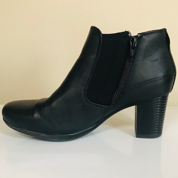 Clarks Mascarpone Bay  LEATHER Ankle Boots 8W - Picture 4 of 8